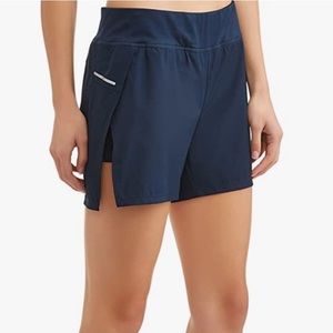 Avia Womens Short Size L 12-14 Blue Workout Athletic